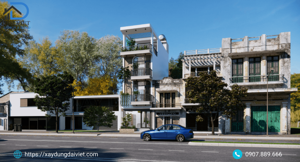 Nhà phố 3 tầng 1 tum