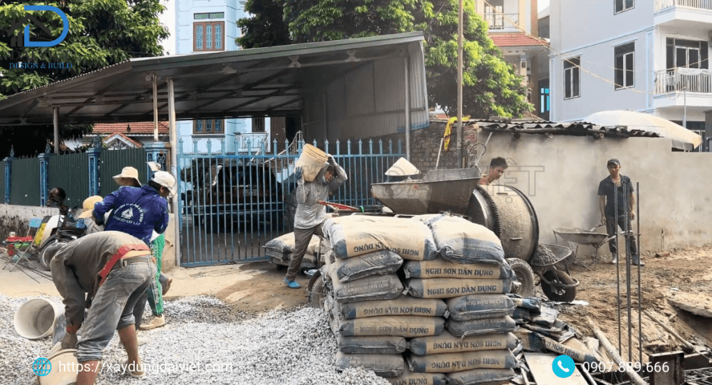 Bê tông trộn thủ công