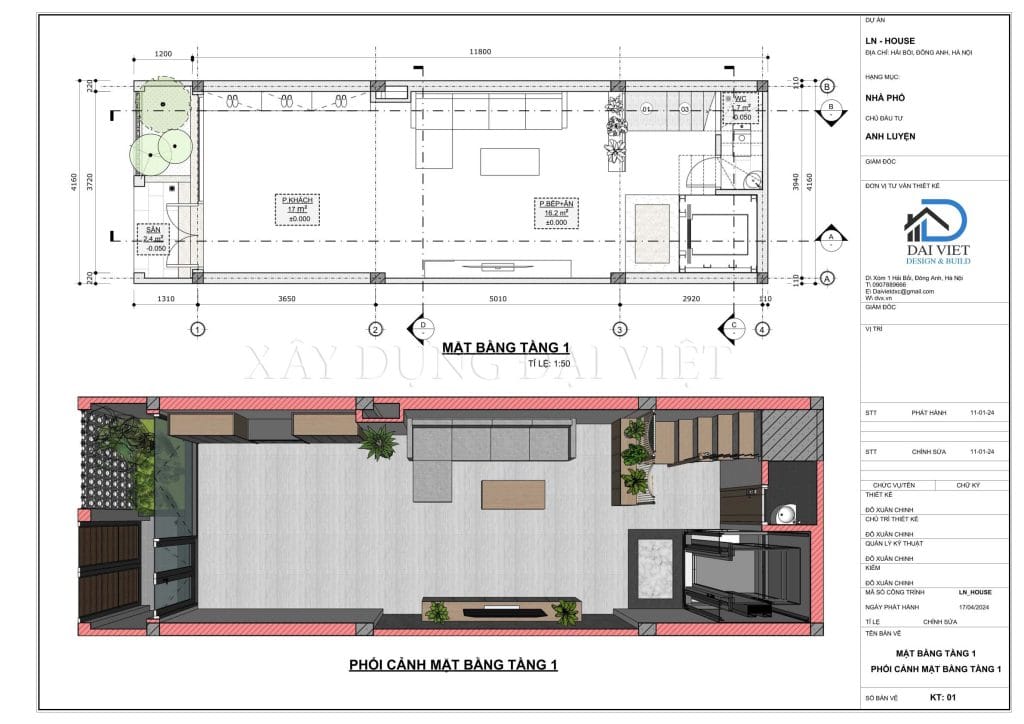 mặt bằng tầng 1