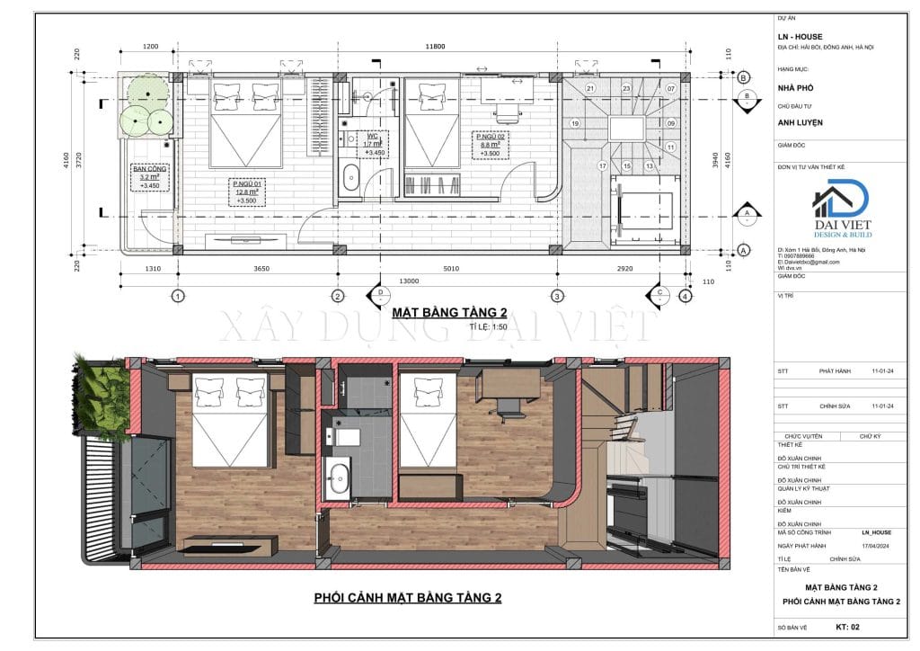 mặt bằng tầng 2