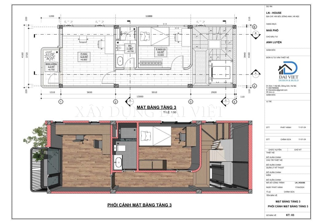 mặt bằng tầng 3
