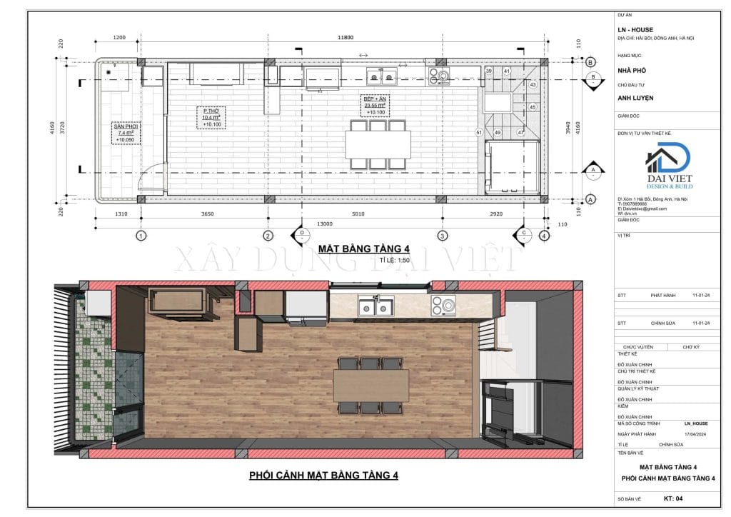 mặt bằng tầng 4