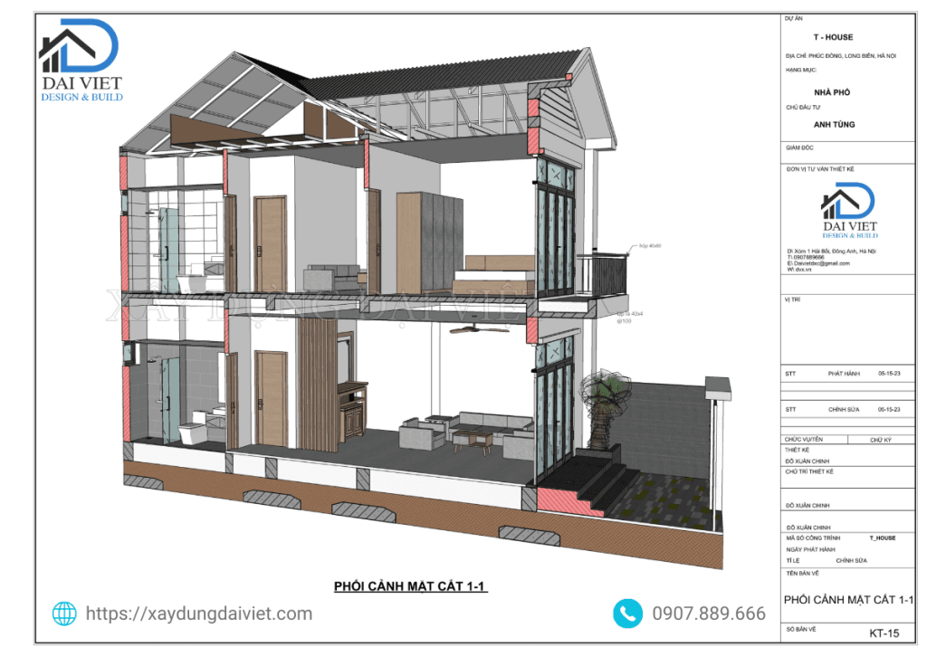 Mặt cắt công trình