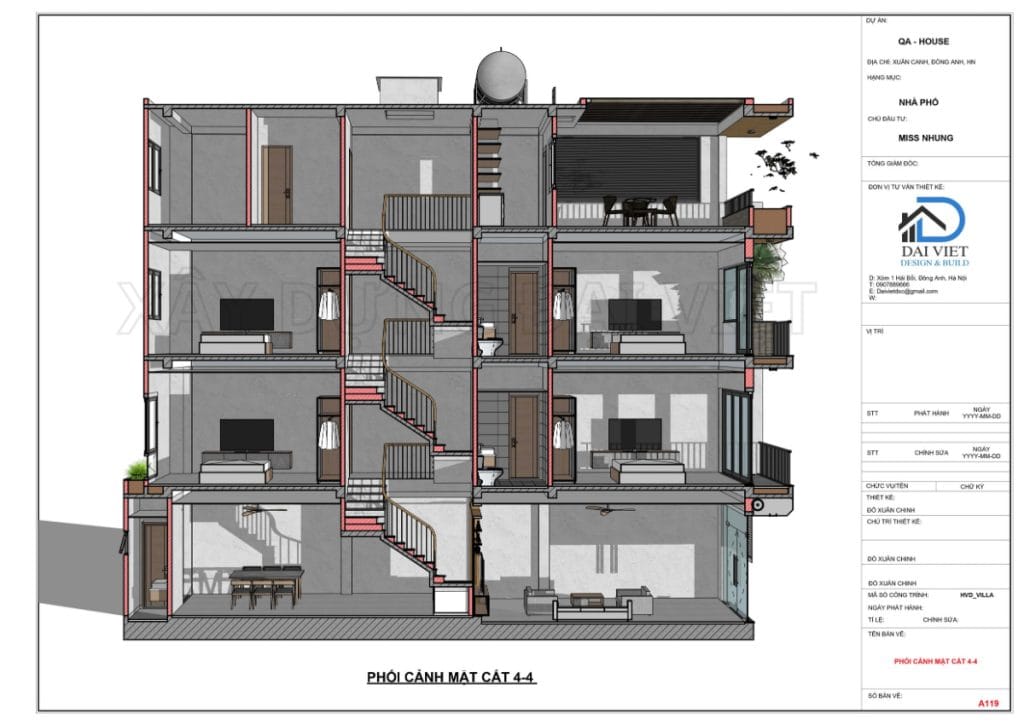 Mặt cắt công trình