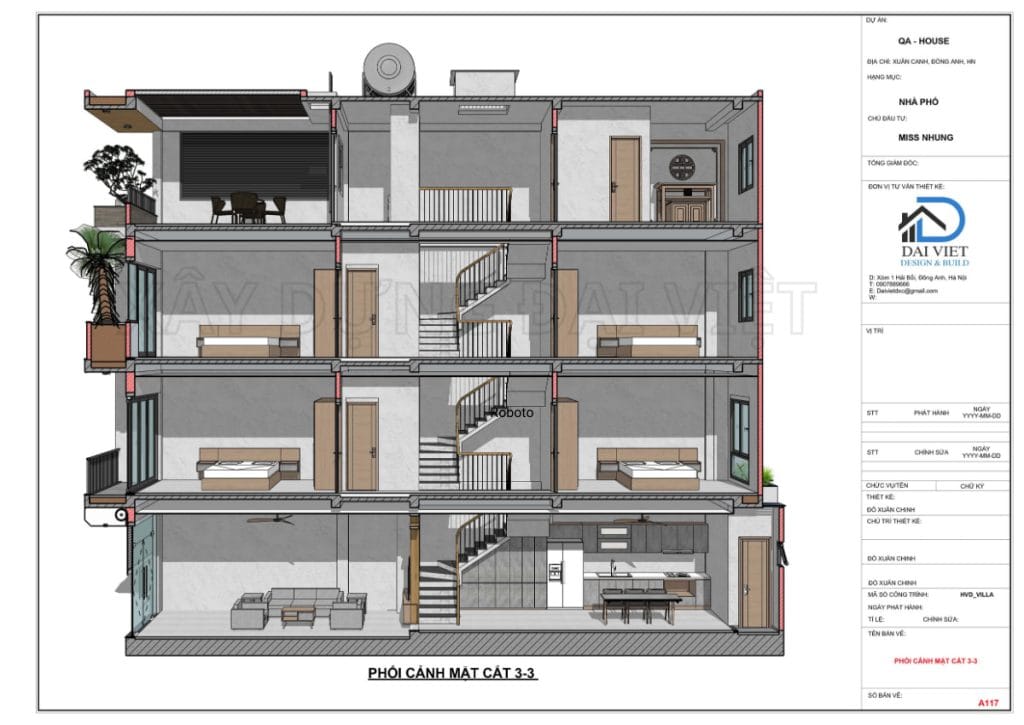 Mặt cắt công trình