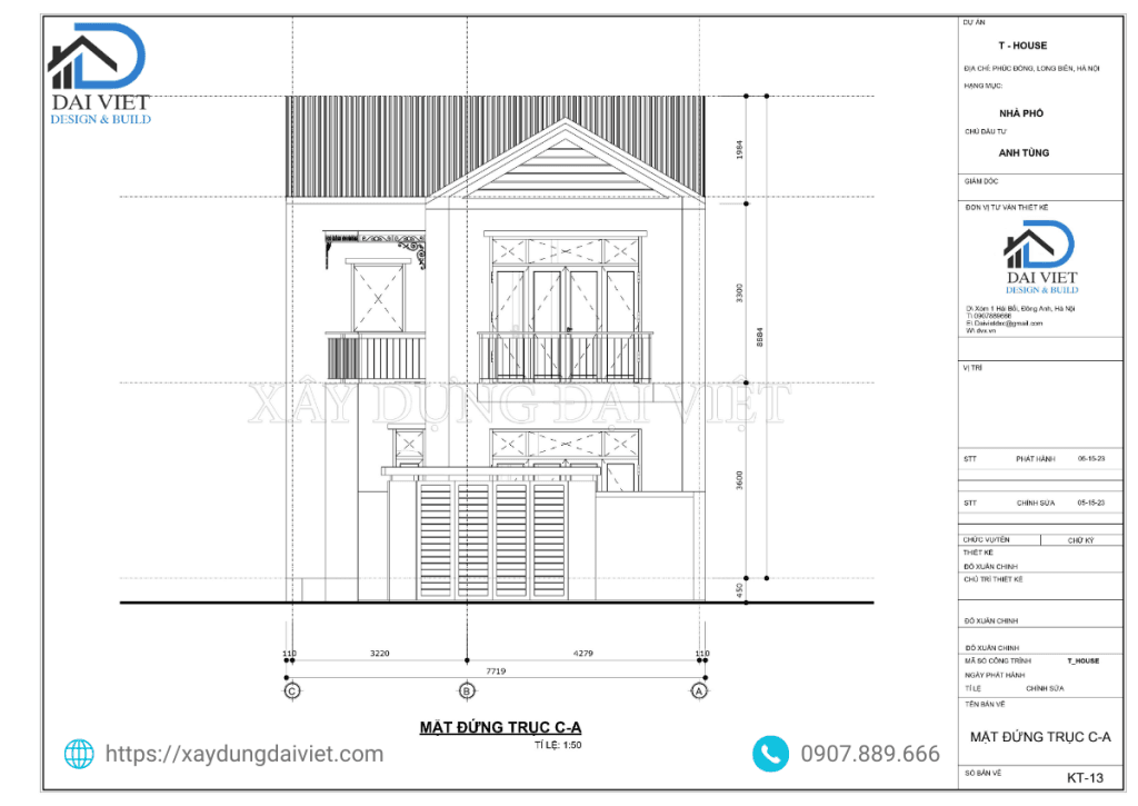 Mặt đứng công trình