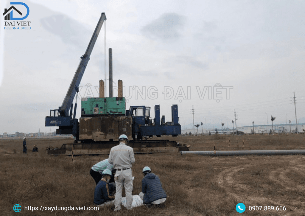 Công tác chuẩn bị mặt bằng ép cọc