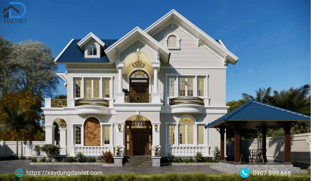 Biệt thự 2 tầng phong cách tân cổ điển