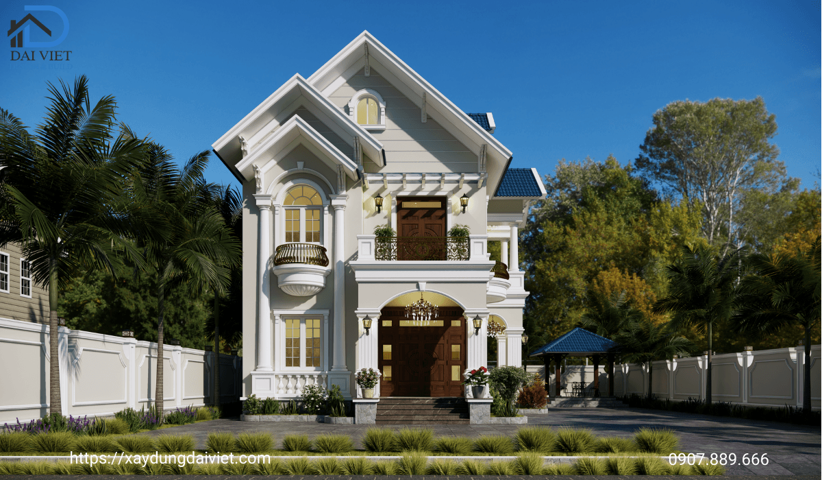 Biệt thự 2 tầng phong cách tân cổ điển